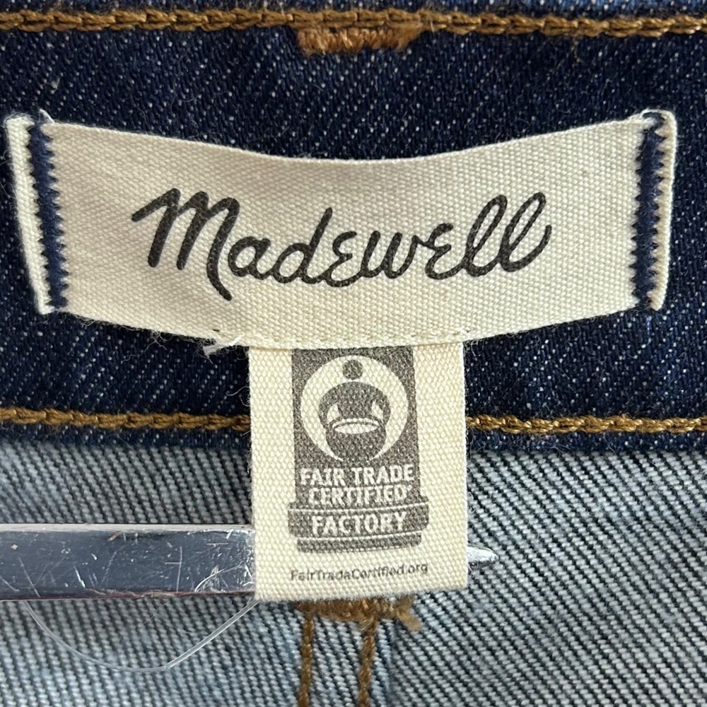 MADEWELL Women’s ‘90s Straight Fair Trade Certified Dark Wash Jeans Size 6/28 - Picture 7 of 9